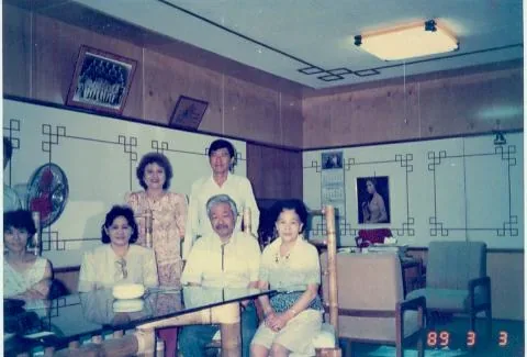 An archive photograph from IPI’s early decades, showing staff at the company’s Cebu premises and at company gatherings