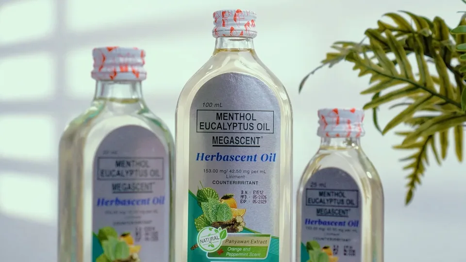 Enjoy a herbal relief with refreshing scent with Menthol + Eucalyptus Oil (MEGASCENT Herbascent Oil). 🌿💚