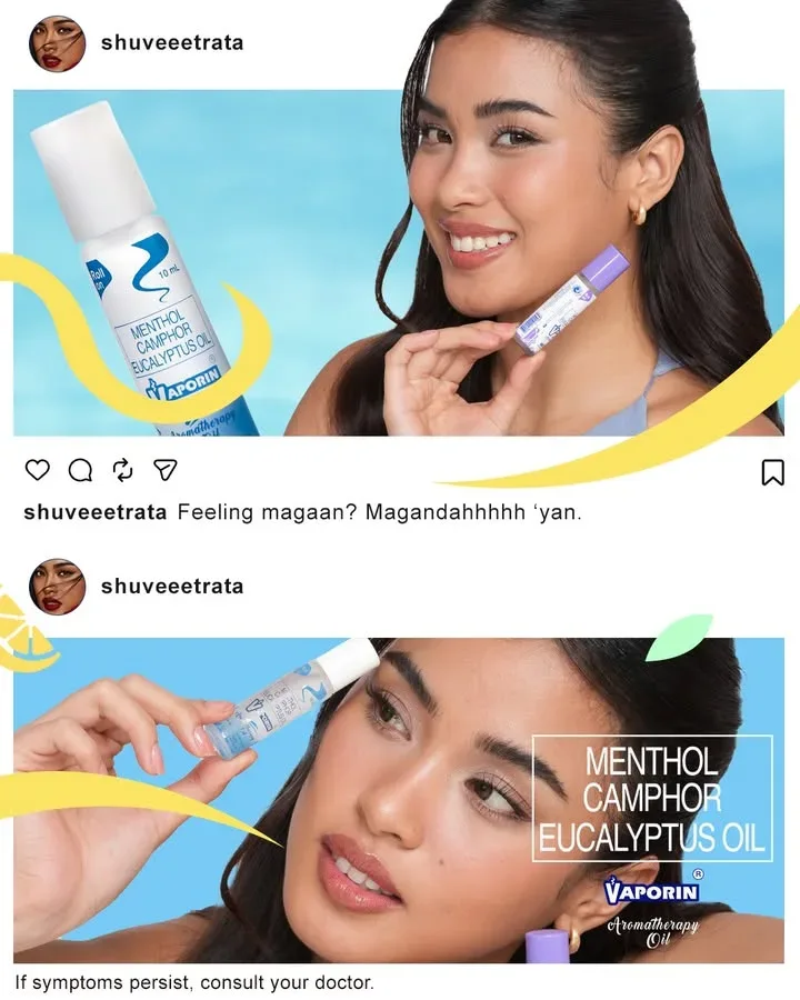 Serving fresh energy ✨Feeling #MagaanPaRin kasi with Menthol+Camphor+Eucalyptus Oil (Vaporin Aromtherapy Oil).